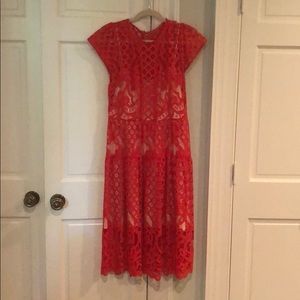 Parker red lace dress